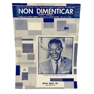 Sheet Music Non Dimenticar Dont Forget Piano Nat King Cole 1954 from Anna